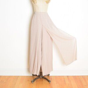 vintage Y2K pants beige glitter sparkle carwash flap wide leg high waist rise XL